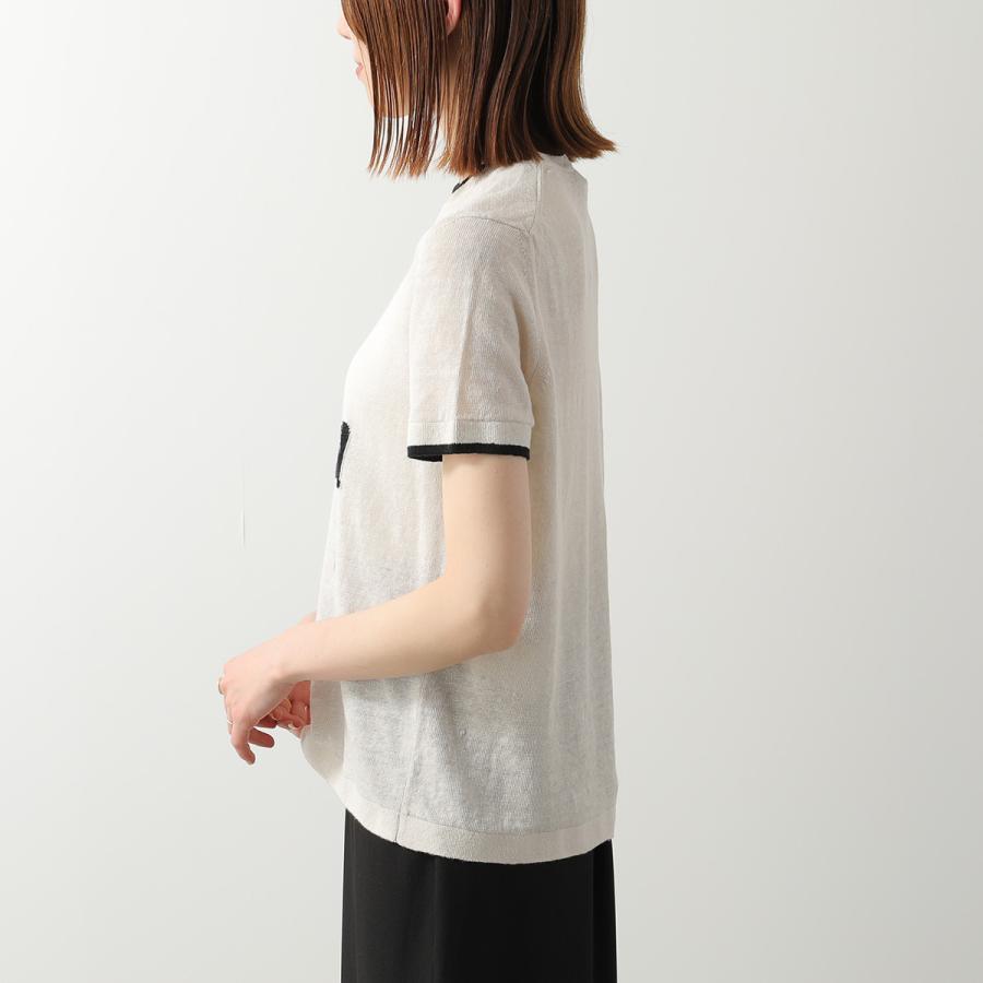 S MAX MARA エス マックスマーラ 半袖 ニット NORDICA ノルディカ レディース ロゴ ボーダー リネン セーター クルーネックの画像
