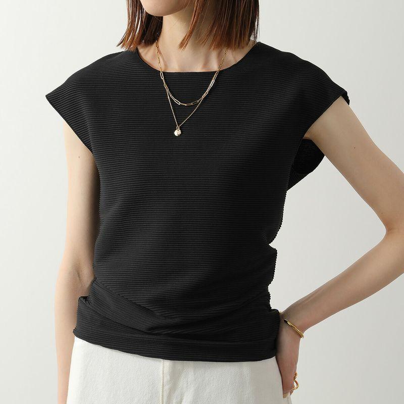 MaxMara studio / コットン フレンチスリーブ ブラウス 黒 38 Max Mara（マックスマーラ） MAX MARA MM カットソー CAPPA カッパ