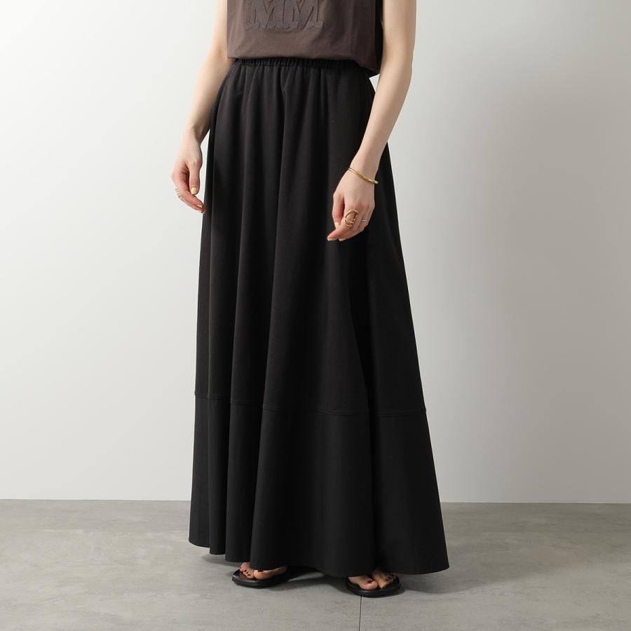 【極美品✨24ss】マックスマーラ LIRICA フレアスカート マキシ丈 黒 Max Mara（マックスマーラ） MAX MARA MM ロングスカート RIBES リベス