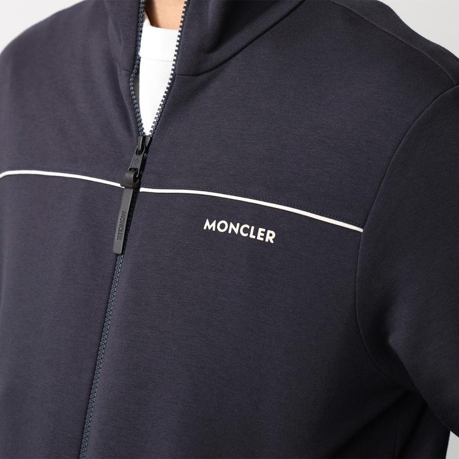 MONCLER モンクレール ジップアップジャケット 8G00027 89B3P メンズ ブルゾン 長袖 モダール混 ジャージー ロゴ ネイビー 8G0002789B3P742の画像