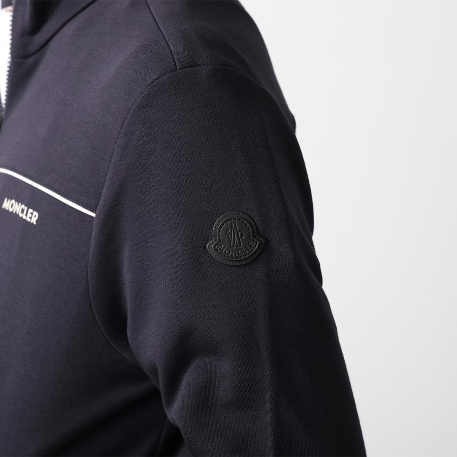 MONCLER モンクレール ジップアップジャケット 8G00027 89B3P メンズ ブルゾン 長袖 モダール混 ジャージー ロゴ ネイビー 8G0002789B3P742の画像