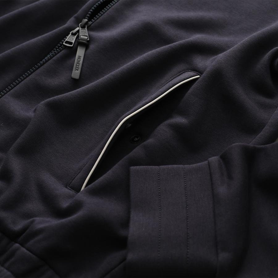 MONCLER モンクレール ジップアップジャケット 8G00027 89B3P メンズ ブルゾン 長袖 モダール混 ジャージー ロゴ ネイビー 8G0002789B3P742の画像