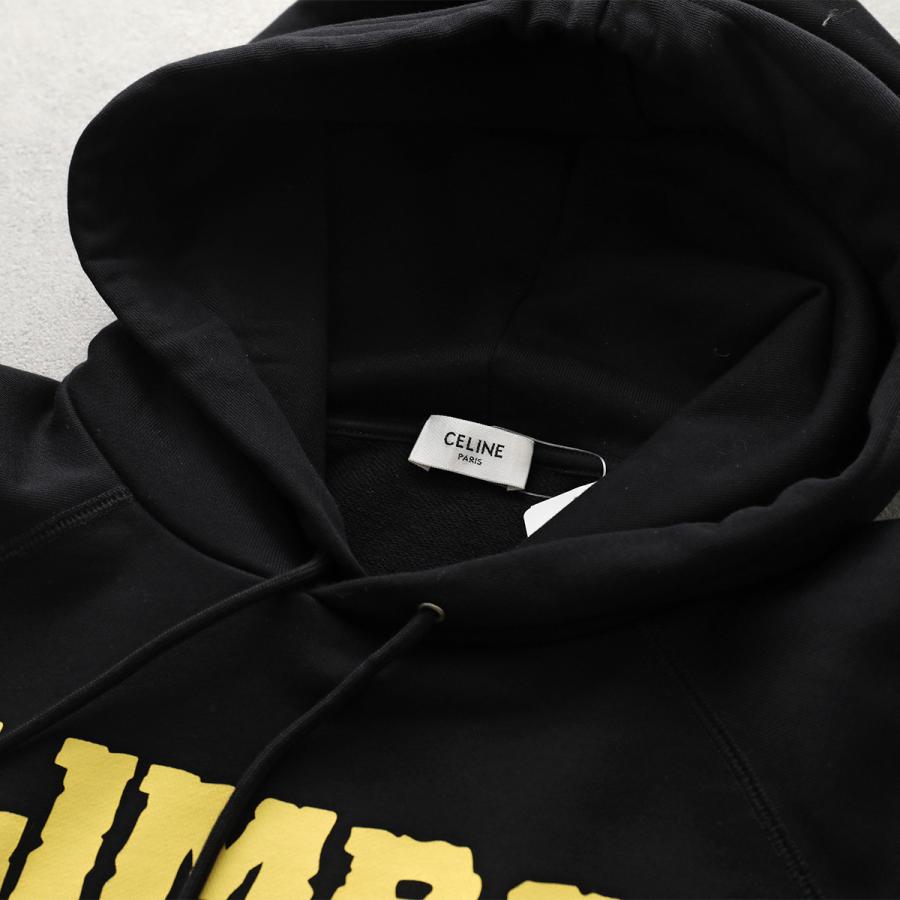 CELINE(セリーヌ)19SS バックロゴプリントプルオーバーパーカー 黒 S 中古・古着通販】CELINE (セリーヌ) バックロゴプルオーバーパーカー