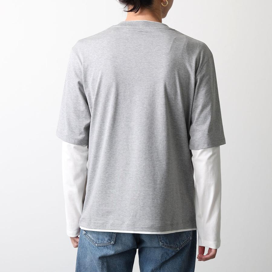 CELINE セリーヌ Tシャツ RX0AU671Q.09NP メンズ 長袖 カットソー ロゴT ロンT クルーネック コットン レイヤード グレーの画像
