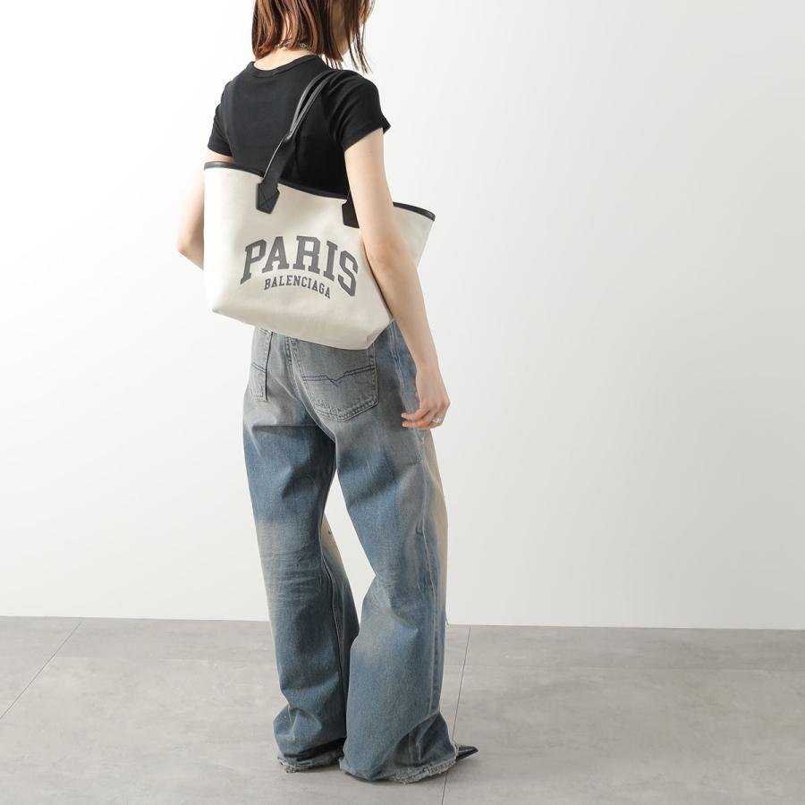 BALENCIAGA バレンシアガ トートバッグ PARIS CANVAS SMALL TOTE BAG 692068 2106M メンズ ロゴ レザー キャンバス 鞄 9911の画像
