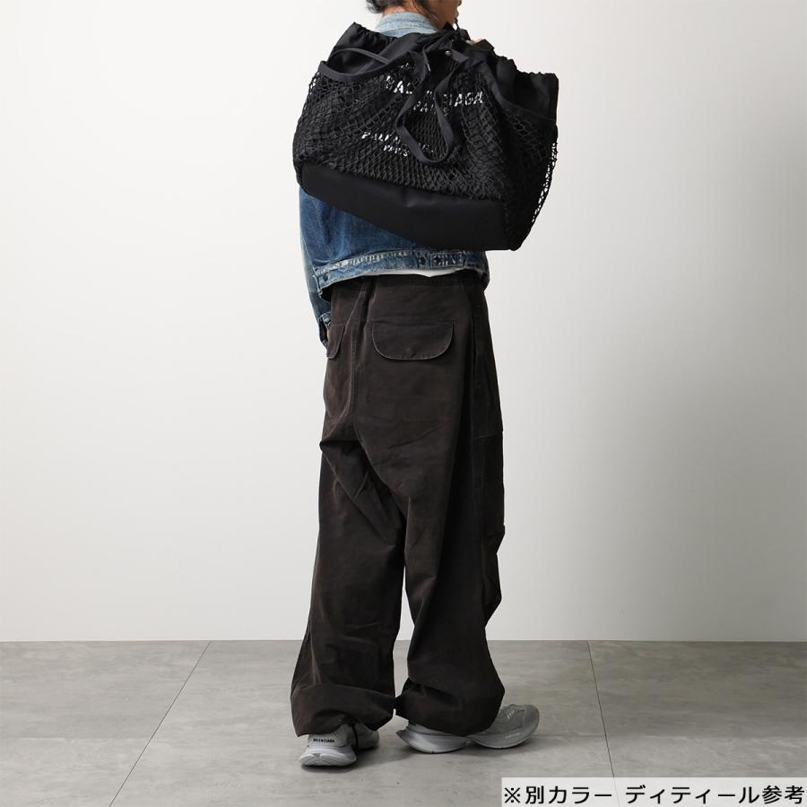 BALENCIAGA バレンシアガ トートバッグ 24/7 TOTE L 791793 2AA45 メンズ フィッシュネットレイヤー コットンキャンバス ポーチ付き 鞄 9091/WHITEの画像