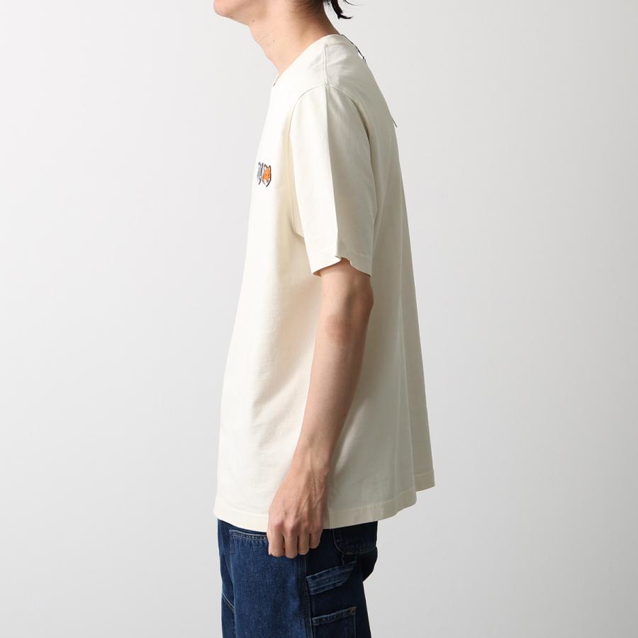 MAISON KITSUNE メゾンキツネ Tシャツ DOUBLE FOX ダブル フォックスヘッド コンフォート OM011CF KJ7025 メンズ 半袖 カットソー 刺繍パッチ カラー2色の画像
