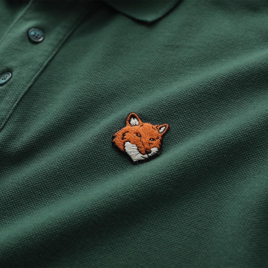 【25年春夏】メゾンキツネ フォックスヘッドポロシャツ ブラウン XL MAISON KITSUNE（メゾン キツネ） ポロシャツ FOX HEAD フォックス