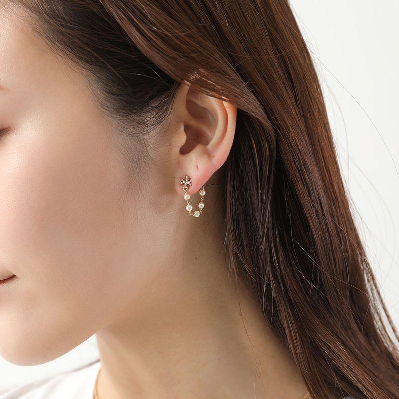 TORY BURCH（トリーバーチ） ムーンダンス パール＆チェーン ピアス