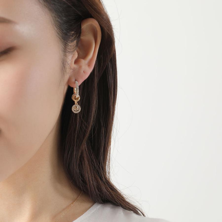 TORY BURCH（トリーバーチ） フープピアス アイコン パヴェ チャーム