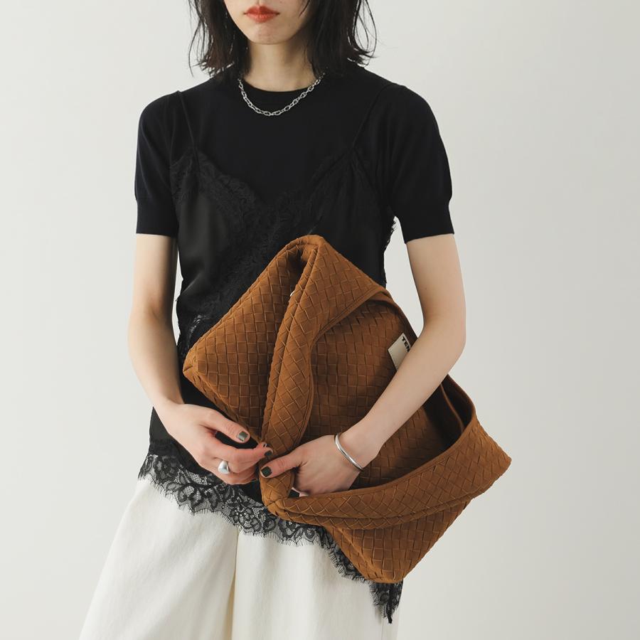 【訳あり】TENERA テネラ トートバッグ Handwoven Suede Large Hobo ハンドウーブン ラージ ホーボーバッグ レディース スエードコレクション 鞄 ブラウンの画像