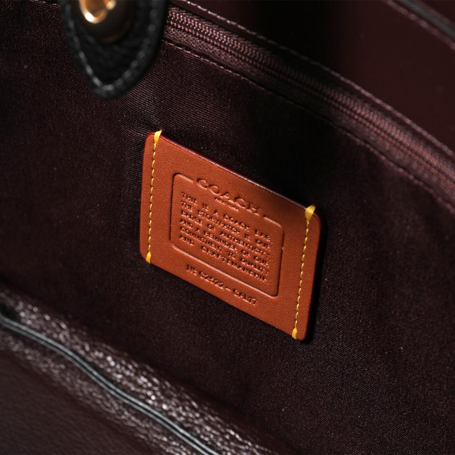 COACH コーチ トートバッグ Hadley Turnlock ハドリー ターンロック CAL17 レディース レザー ロゴメタル 鞄 IMBLK/BLACKの画像