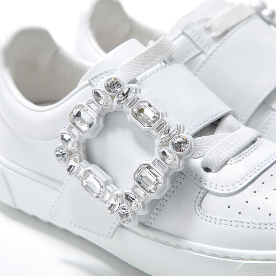 ROGER VIVIER ロジェヴィヴィエ スニーカー RVW68737440JUS レディース ローカット ビジュー レザー ラバーソール 2.5cm シューズ 靴 B001/BIANCOの画像