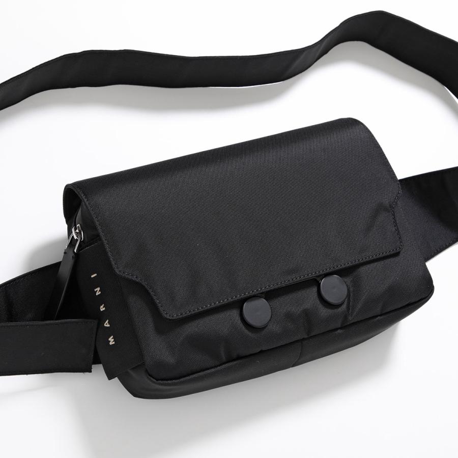 大人もOK！MARNI ブラック ボディバッグ 斜めがけ MARNI｜ナイロンクロスボディバッグ