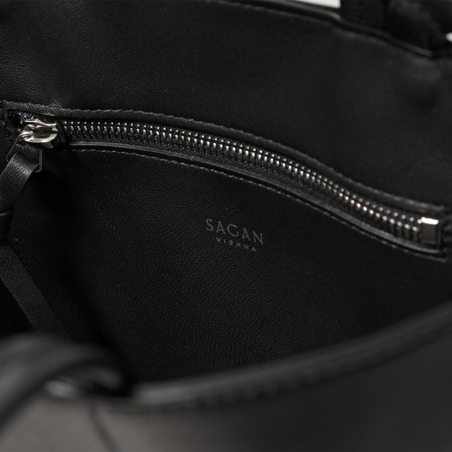 Sagan Vienna サガン ヴィエンナ トートバッグ PAZAR TOTE NANO PACKABLE M_01NL レディース メンズ レザー ハンドバッグ ショルダーバッグ 鞄 BLACKの画像