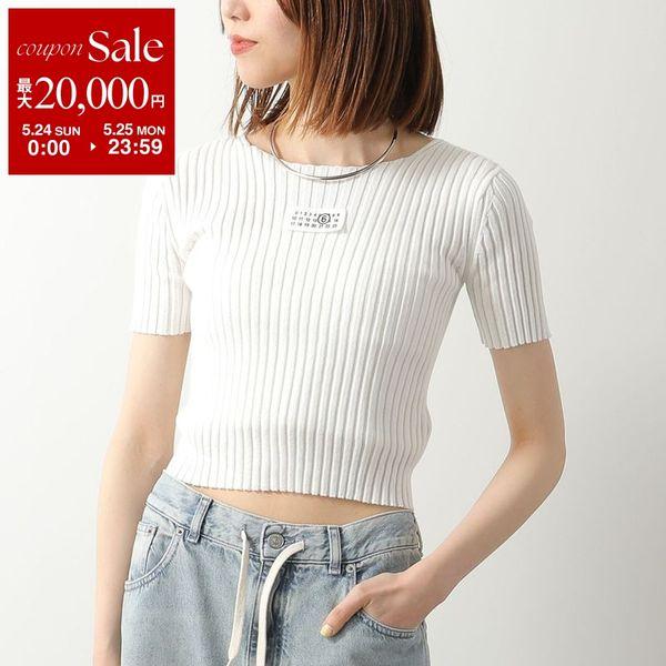 MM6 キッズ14Y クロップドTシャツ ホワイト MM6 KIDS エムエムシックス メゾンマルジェラ キッズ ニット M60989