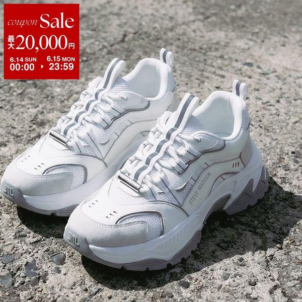 【美品】マックイーン厚底 白黒 39 約24.5cm 箱付 正規品 靴 STEVE MADDEN（スティーブ・マデン） スニーカー ANIMATES レディース