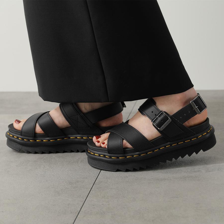 Dr. Martens クロスストラップ サンダル ブラック Dr.Martens（ドクターマーチン） サンダル Voss II Sandal ヴォス