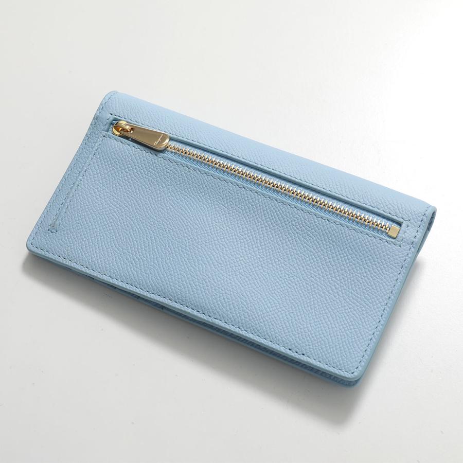 未使用級　フェラガモ 2つ折り長財布 ガンチーニ ガンチーニ クロジャー レザー FERRAGAMO（フェラガモ） 財布 長財布 ガンチーニ レディース ラウンド