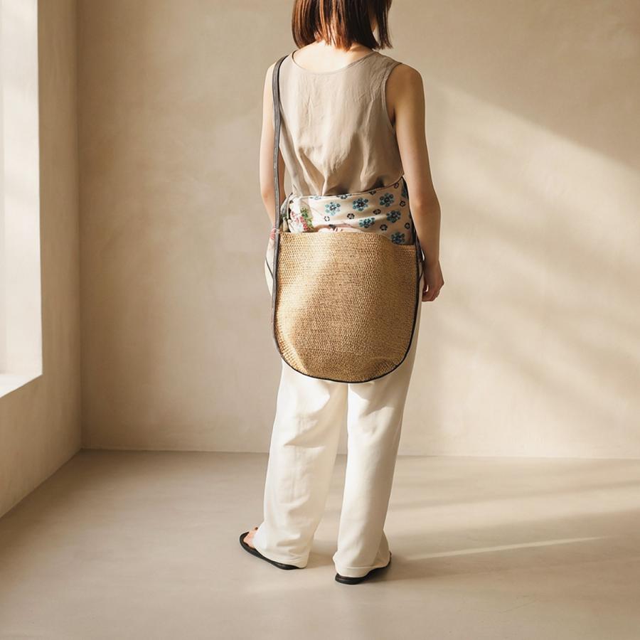 MADE IN MADA メイドインマダ かごバッグ ALICE M LEATHER STITCH アリス レディース ショルダーバッグ トートバッグ ラフィア 鞄 NAT-BLK_3
