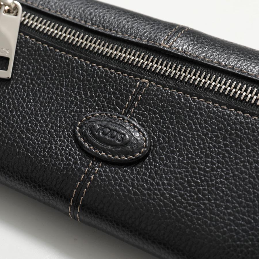 TODS トッズ 二つ折り長財布 XAWDBNB0403 XSO レディース カーフレザー センター シーム フラップ ホットスタンプ ロゴの画像