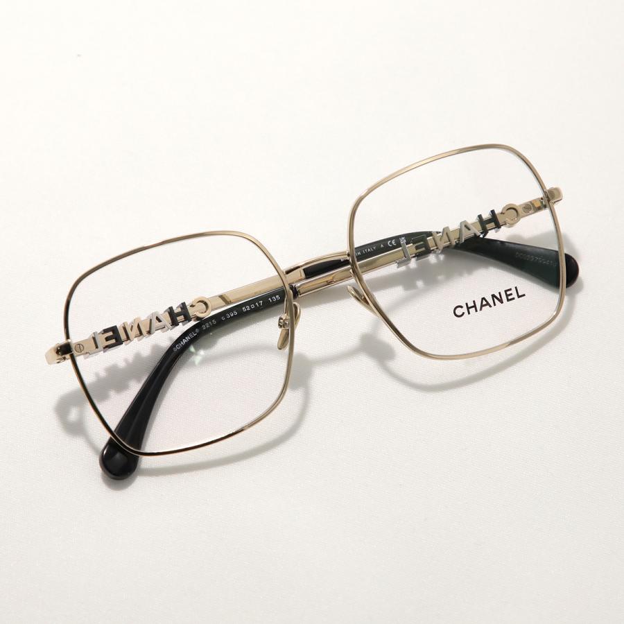 CHANEL シャネル メガネ 2215 レディース スクエア型 メタルフレーム 細フレーム フルリム クリングスタイプ C395/PALE-GOLDの画像