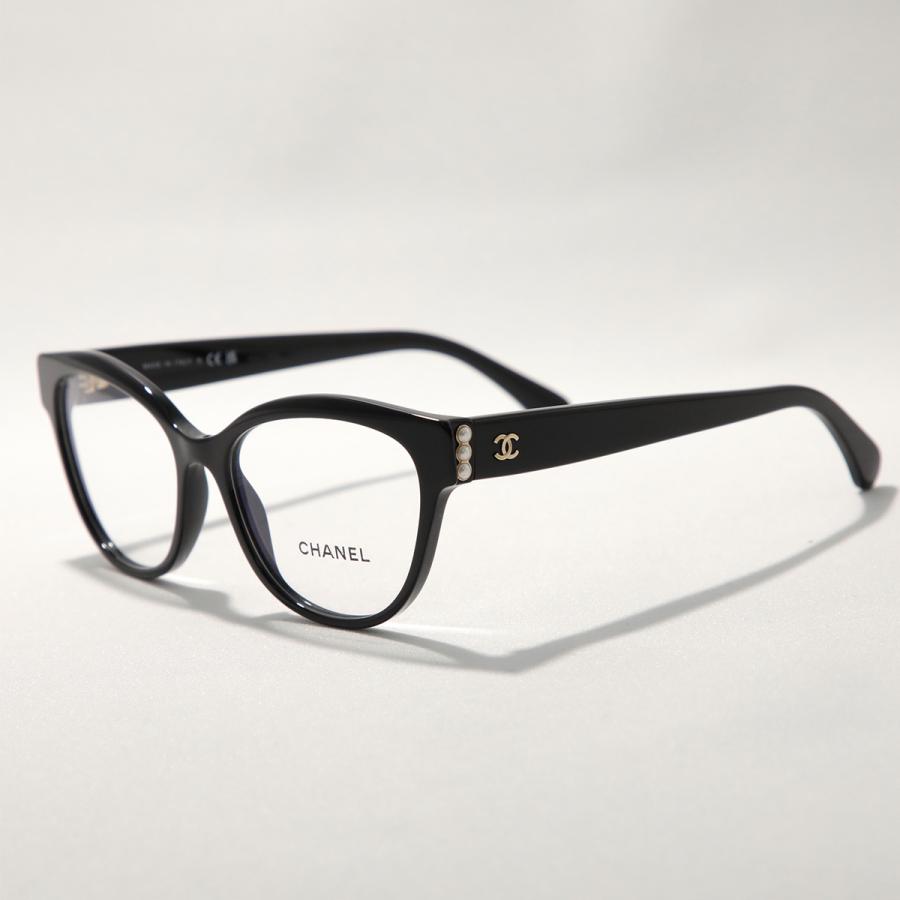 CHANEL シャネル メガネ 3440-H レディース キャットアイ型 セルフレーム フルリム めがね 眼鏡 ココマーク パール アイウェア 伊達メガネ 黒縁メガネ C622の画像