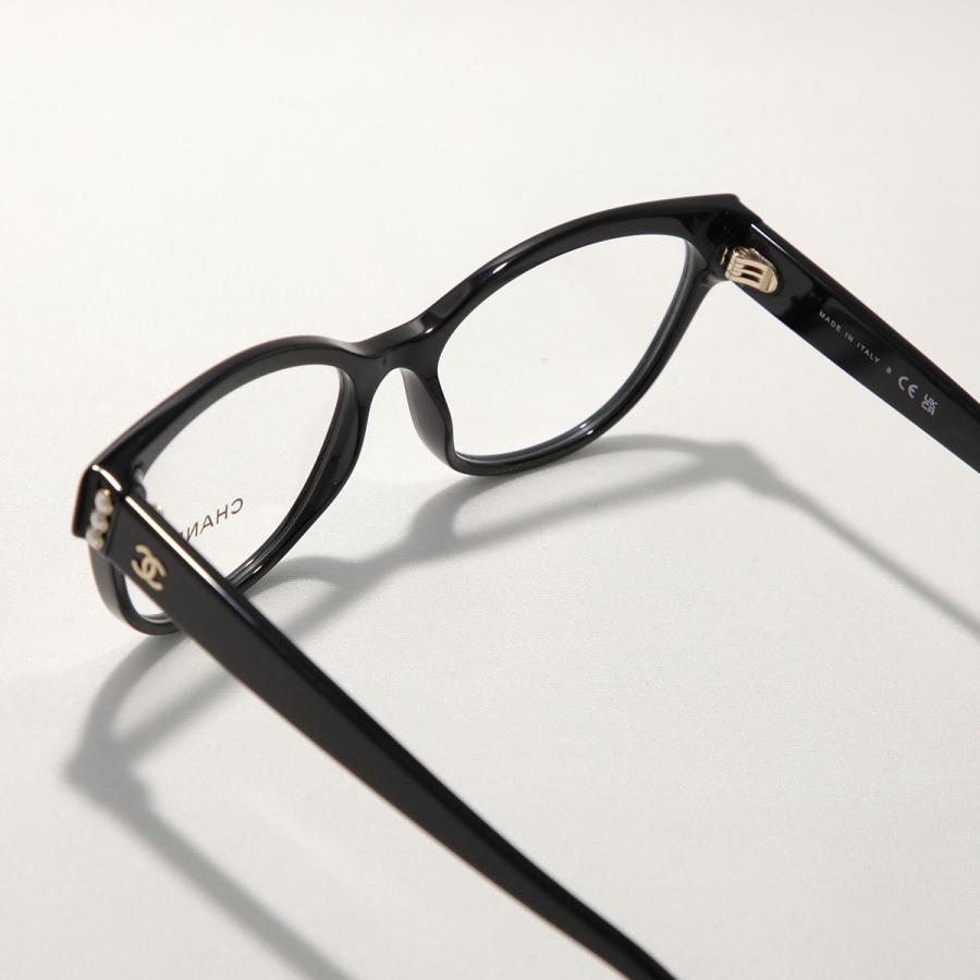 CHANEL シャネル メガネ 3440-H レディース キャットアイ型 セルフレーム フルリム めがね 眼鏡 ココマーク パール アイウェア 伊達メガネ 黒縁メガネ C622の画像