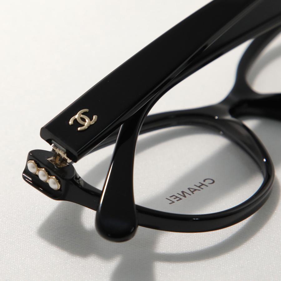CHANEL シャネル メガネ 3440-H レディース キャットアイ型 セルフレーム フルリム めがね 眼鏡 ココマーク パール アイウェア 伊達メガネ 黒縁メガネ C622の画像