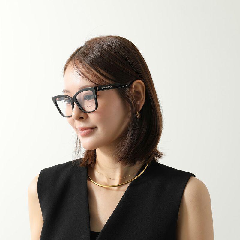 ❤️秋冬限定セール❤️Tiffany メガネフレーム Tデザイン　オシャレ黒縁メガネ TIFFANY&Co.（ティファニー） メガネ TF2260 レディース キャットアイ