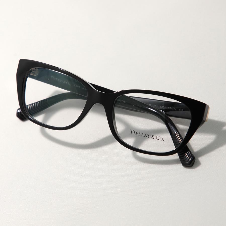 【正規品】ティファニー ブラック&ラインストーン メガネ 眼鏡 メガネフレーム TIFFANY&Co.（ティファニー） メガネ TF2261 レディース ウェリントン