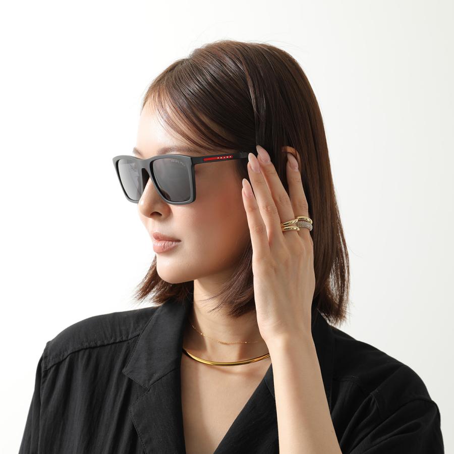 PRADA プラダ サングラス SPS B08 メンズ レディース スクエア型 マットフレーム リネア ロッサロゴ 1BO-02G/MATTE-BLACK SPSB08_F1BO_FE02G_C_A056の画像