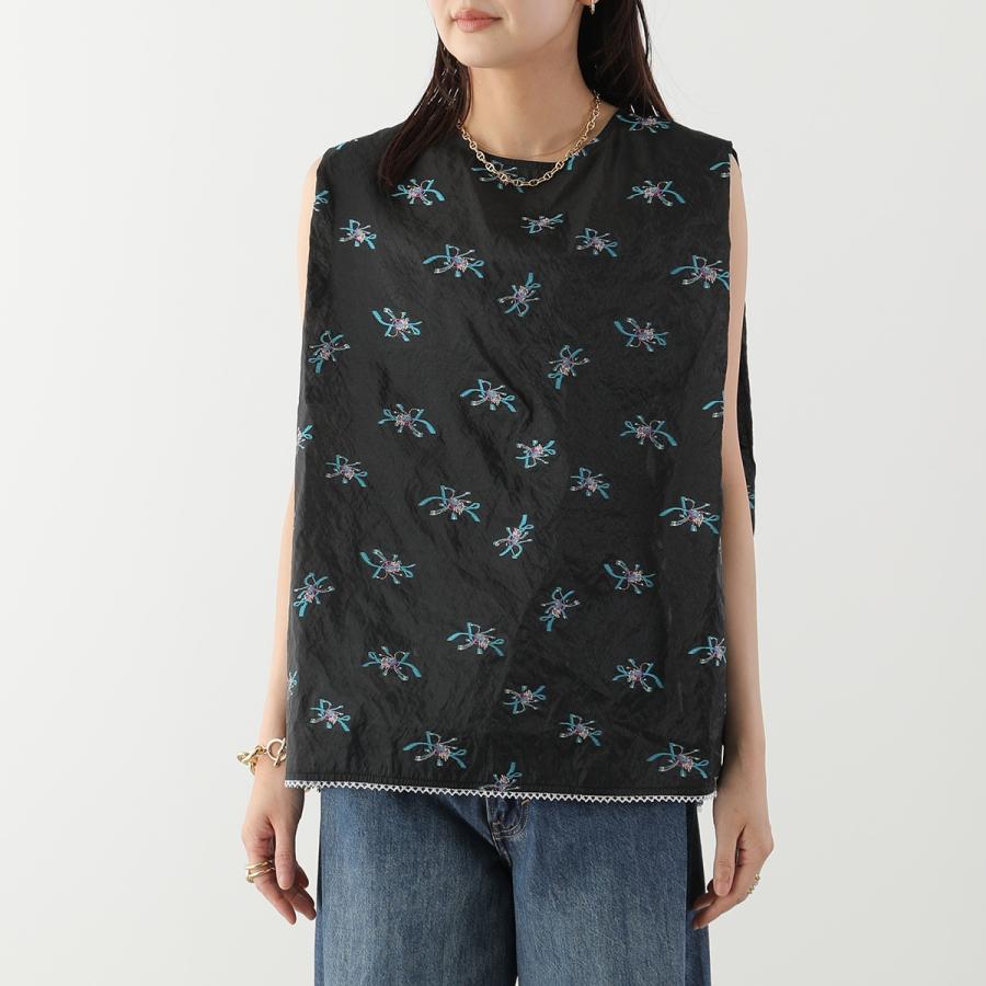 WHYTO（ホワイト） WHYTO. ブラウス back open sheer flower blouse