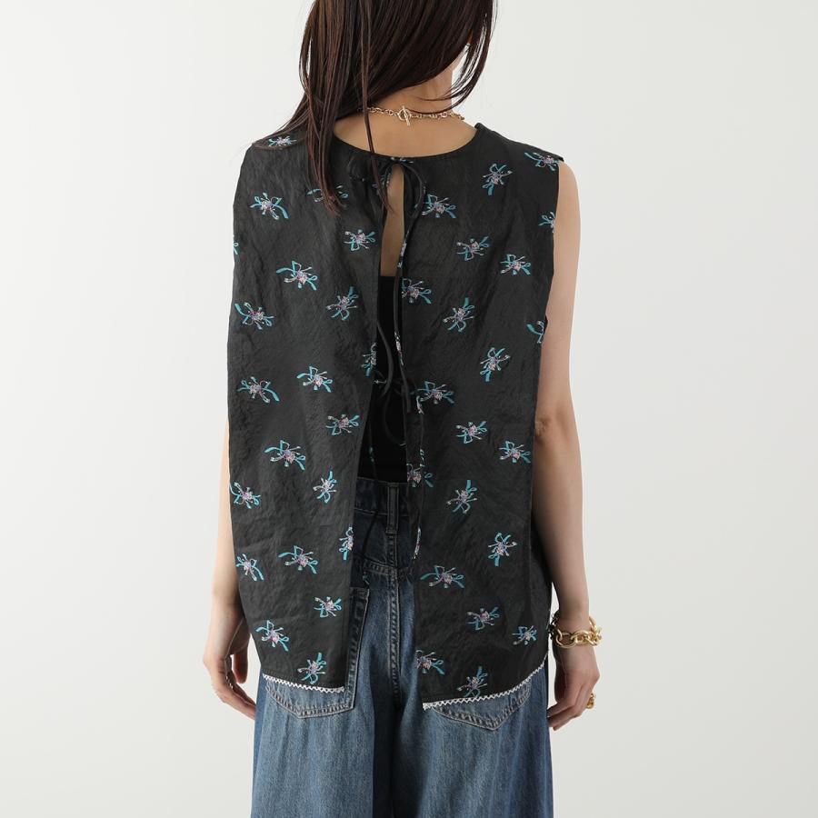 WHYTO（ホワイト） WHYTO. ブラウス back open sheer flower blouse
