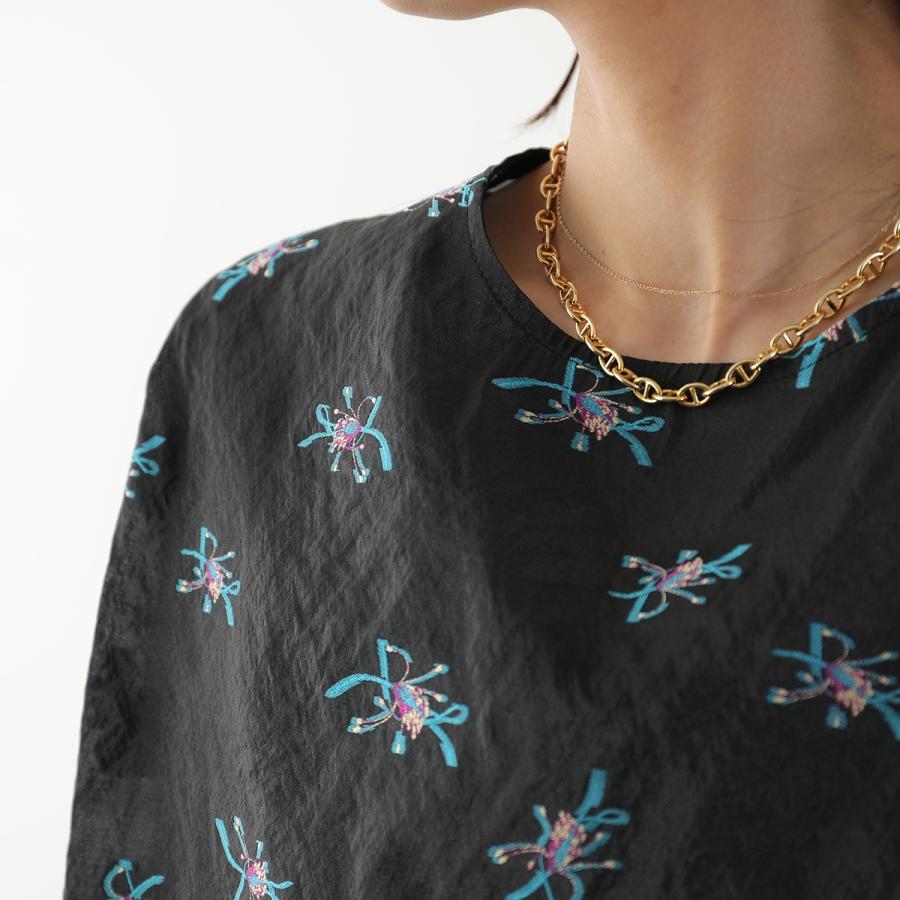 WHYTO（ホワイト） WHYTO. ブラウス back open sheer flower blouse