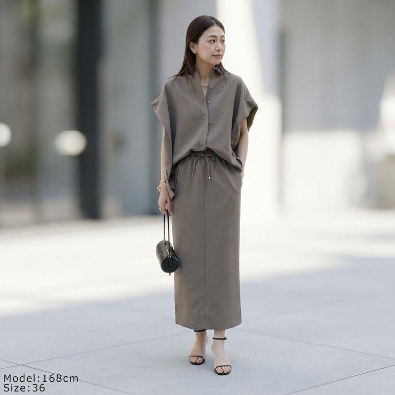 marmors（マルモア） シャツ 0226101030 shoulder tuck flare shirt