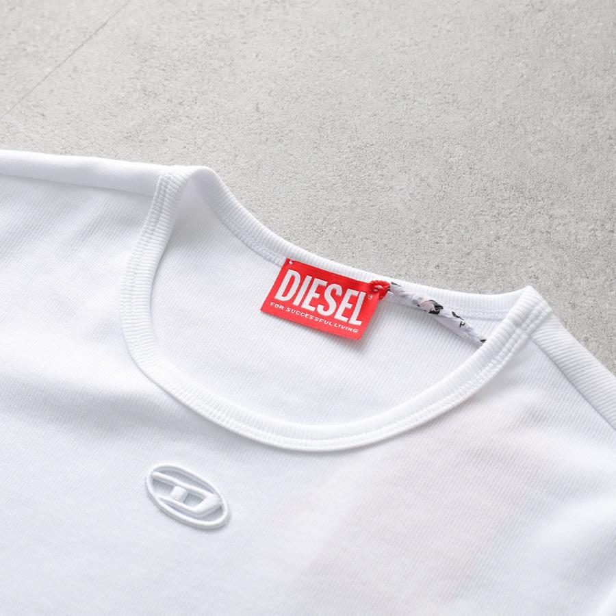 DIESEL ディーゼル Tシャツ T-BUNNY-TAIL-S1 A21197 0EJAI レディース 半袖 カットソー リブ オーバルD刺繍 クルーネック A211970EJAIの画像