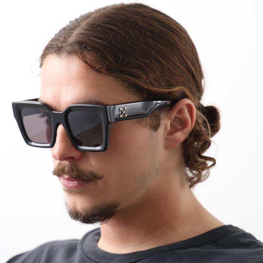 OFF-WHITE オフホワイト Virgil Rectangular Frame OW40014U ロゴフレームサングラス ブラック OFF-WHITE オフホワイト Virgil Rectangular Frame OW40014U ロゴ