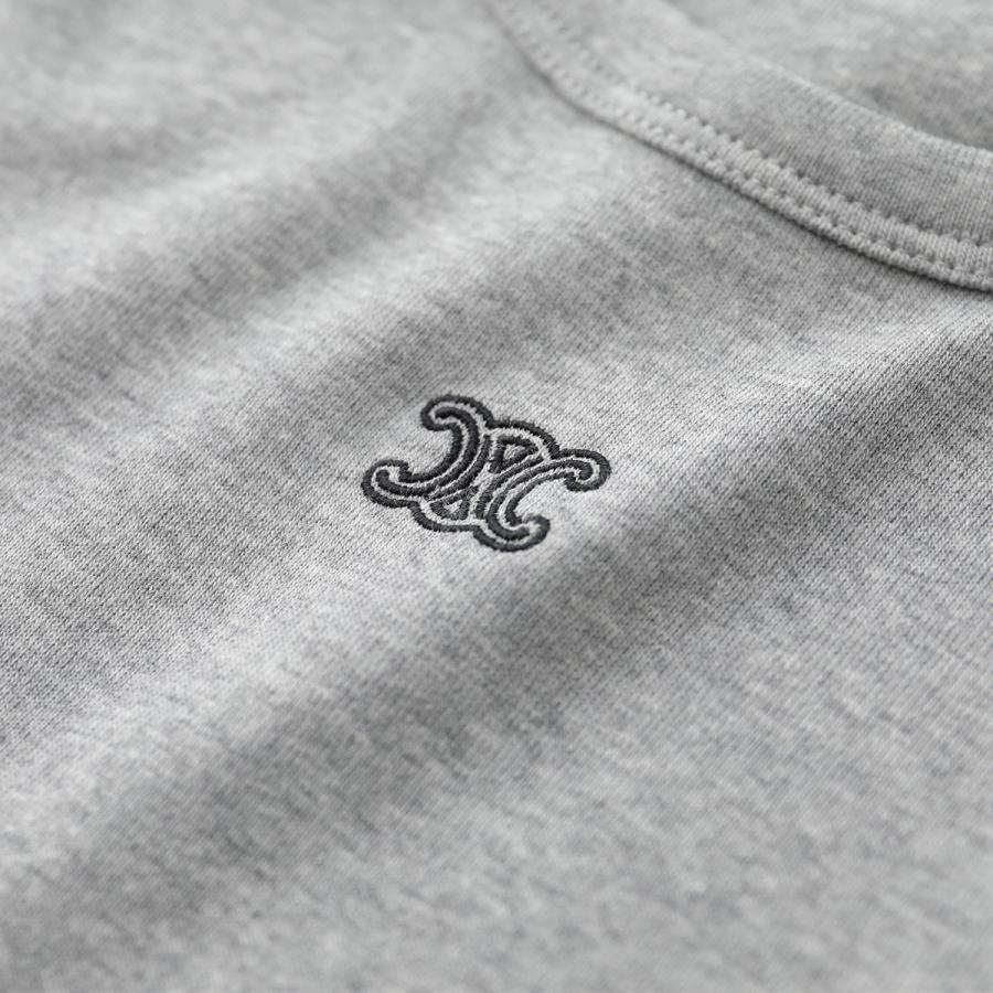 CELINE セリーヌ Tシャツ RX0M43O24.09MB レディース トリオンフ 刺繍 ロゴ クルーネック カットソー 半袖 グレーの画像