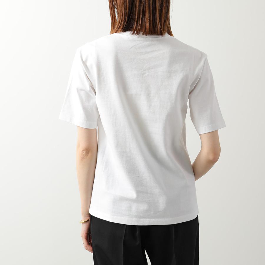 Ic2 CELINE セリーヌ トリオンフロゴ クルーネック 半袖Tシャツ カットソー 2X872671Q L ホワイト コットン レディースu02t CELINE - セリーヌ CELINE トリオンフロゴ半袖Tシャツ 2X872671Q