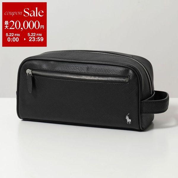 Polo Ralph Lauren ポロラルフローレン クラッチバッグ wash bag 405931676 メンズ セカンドバッグ レザー 鞄 001/BLACKの画像