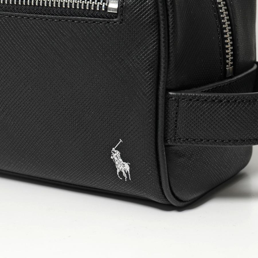 Polo Ralph Lauren ポロラルフローレン クラッチバッグ wash bag 405931676 メンズ セカンドバッグ レザー 鞄 001/BLACKの画像