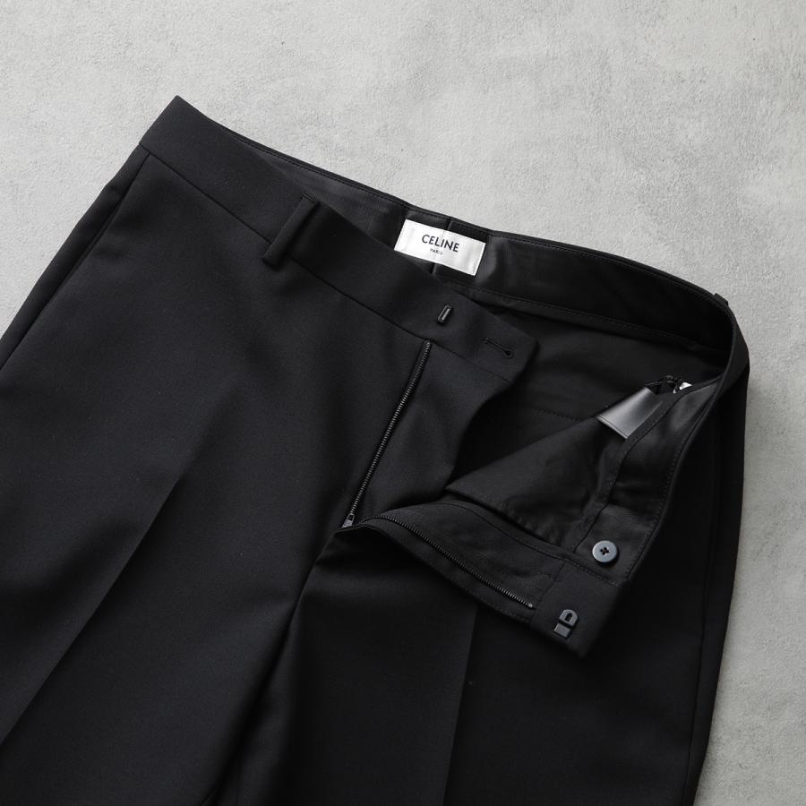 CELINE セリーヌ スラックス RP0EY947C.38NO メンズ イーサン パンツ ウール モヘア ストレートレッグ BLACKの画像