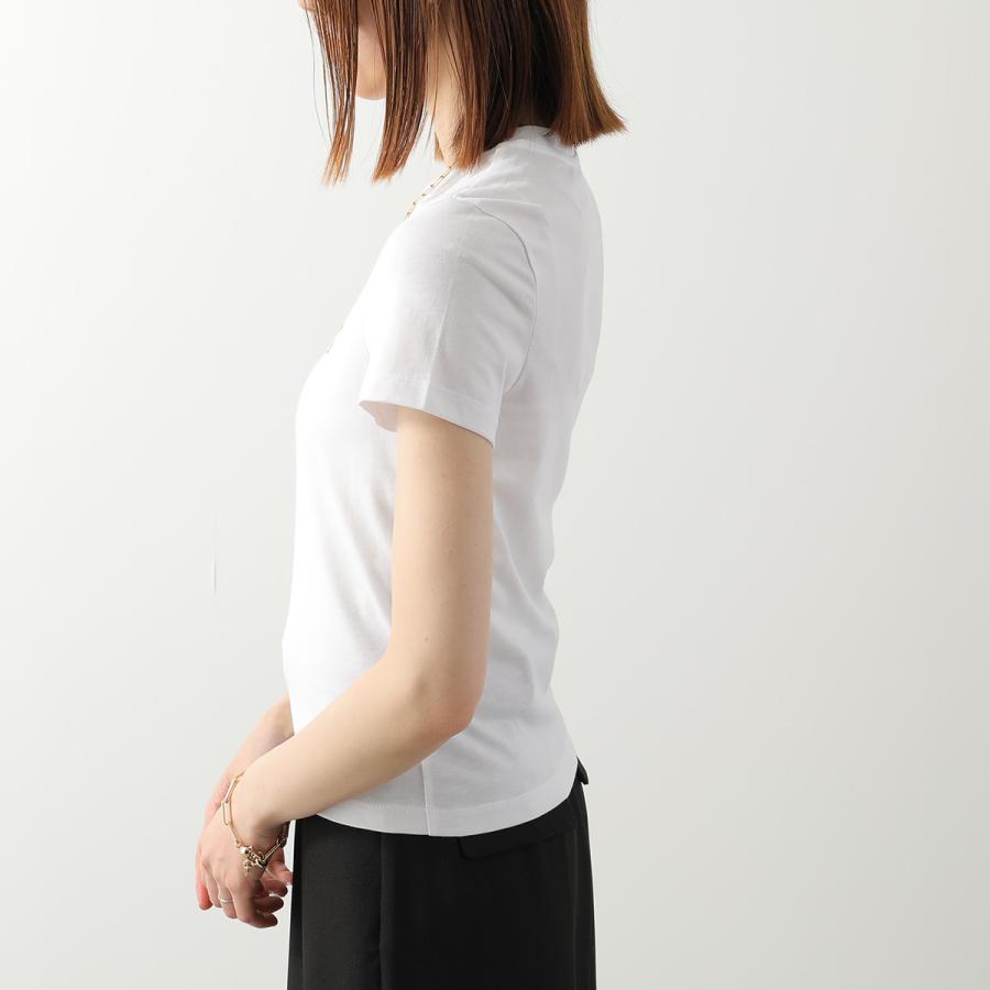 ami paris アミパリス Ami De Coeur Tシャツ FTS347 724 レディース ハート ロゴ 刺繍 コットンジャージー 半袖 カットソー クルーネック クロップド丈の画像