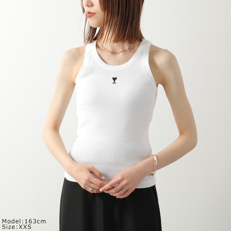 AMI DE COEUR タンクトップ　コットンリブ タンクトップ WHITE White Cotton Ami De Coeur Tanktop | Ami Paris