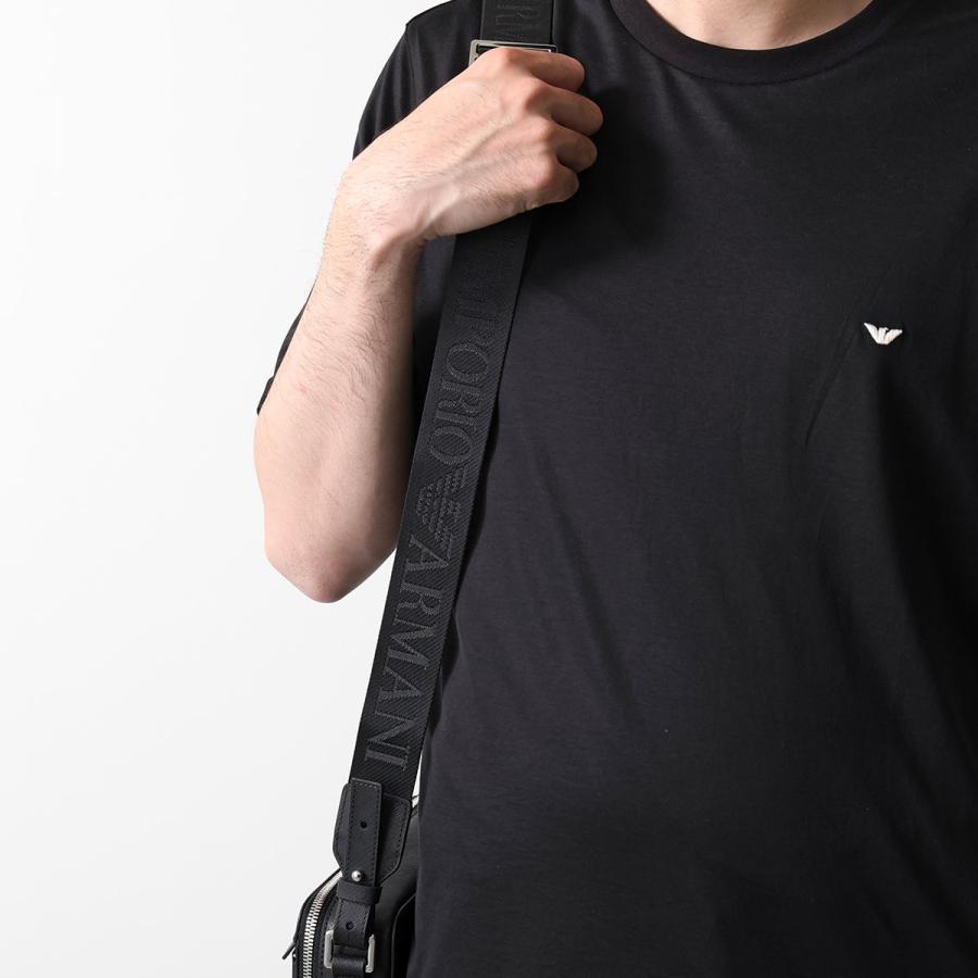 EMPORIO ARMANI ブラックレザー ショルダーバッグ EMPORIO ARMANI エンポリオアルマーニ ショルダーバッグ Y4M185 Y138E