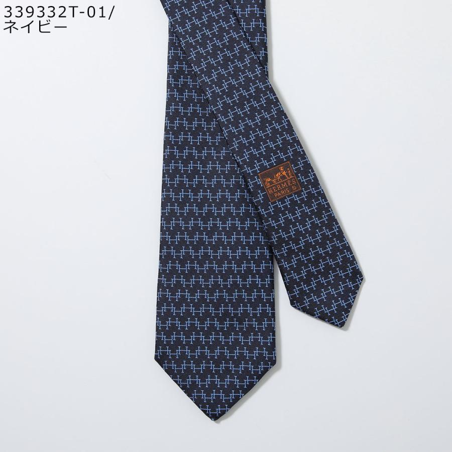 HERMES エルメス ネクタイ PEGASUS TIE メンズ フランス製 シルク H柄シルクツイルタイ ゼブラ ペガサス ジャガード ショッパー+ブランド箱付き ギフトの画像