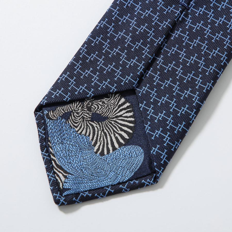 HERMES エルメス ネクタイ PEGASUS TIE メンズ フランス製 シルク H柄シルクツイルタイ ゼブラ ペガサス ジャガード ショッパー+ブランド箱付き ギフトの画像