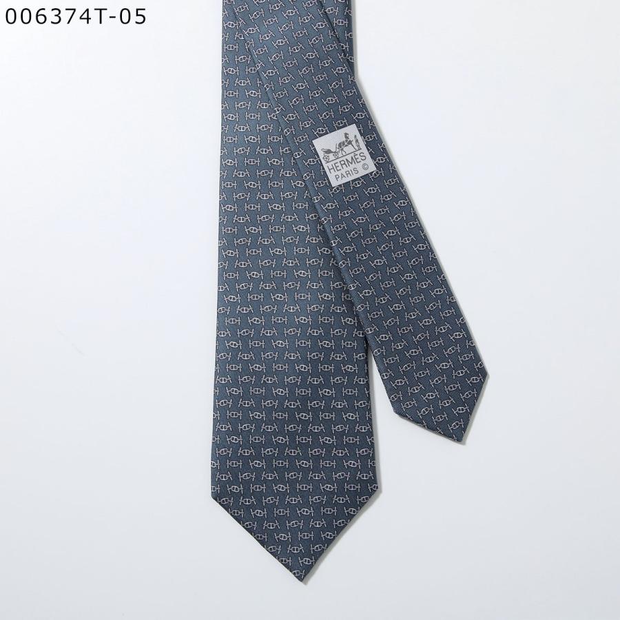 HERMES エルメス ネクタイ TIE メンズ フランス製 シルク H織りタイ シルクツイルタイ H柄 ジャガード プリント ショッパー + ブランド箱付き ギフトの画像