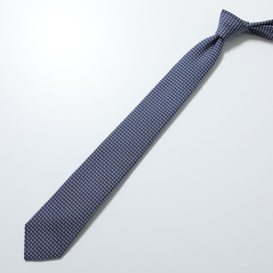 HERMES エルメス ネクタイ TIE メンズ フランス製 シルク H織りタイ シルクツイルタイ H柄 ジャガード プリント ショッパー + ブランド箱付き ギフトの画像